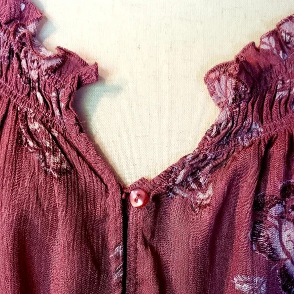 AMERICAN RAG CIE by MACY's Boho Peasant Blouse Bright Mauve Rose XXL NWT - Picture 4 of 10